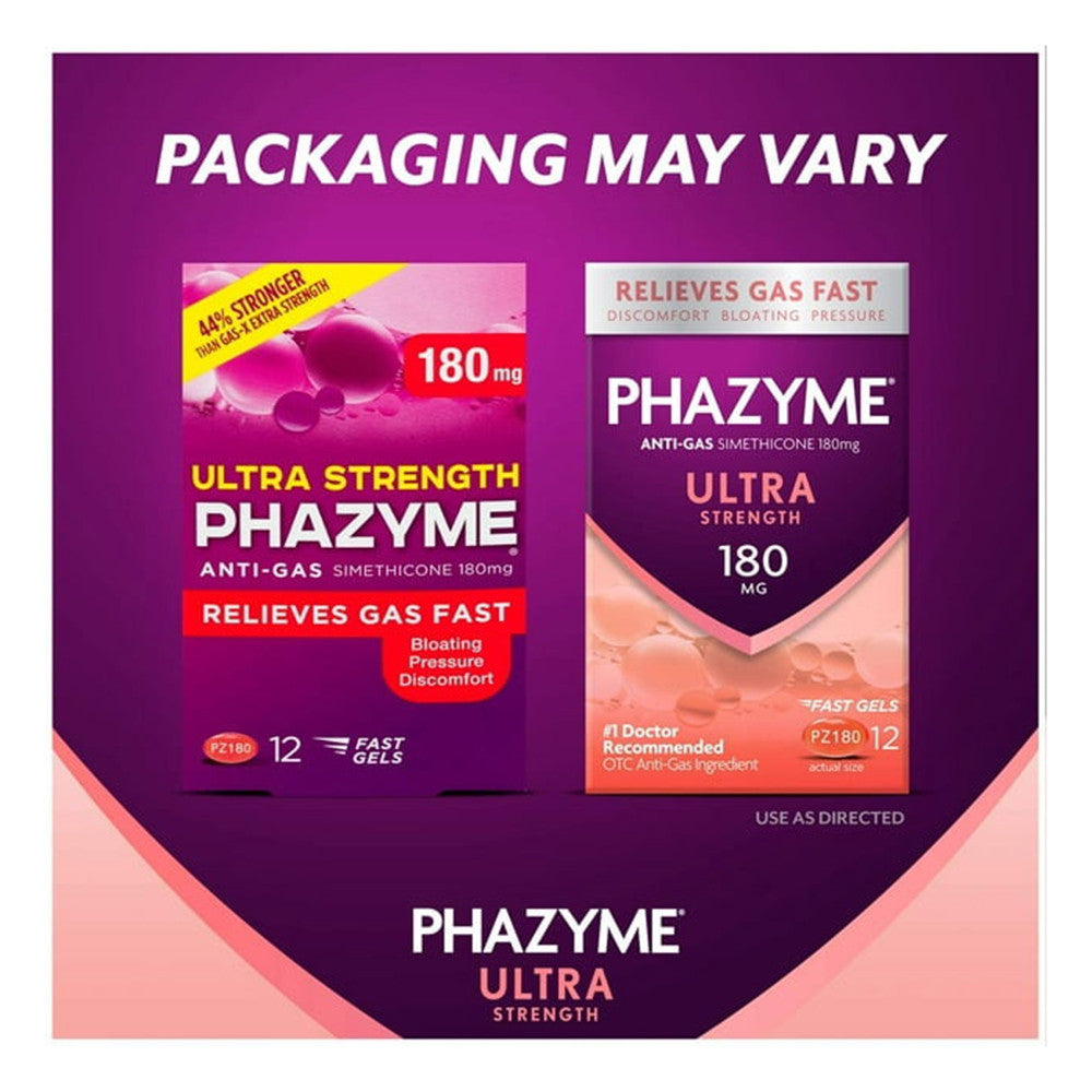Phazyme Ultra Strength 180 mg Anti-Gas Soft Gels, 48 Ea
